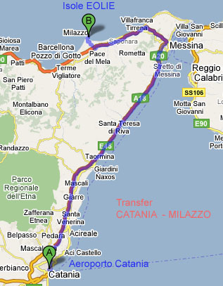 Mapa Milazzo
